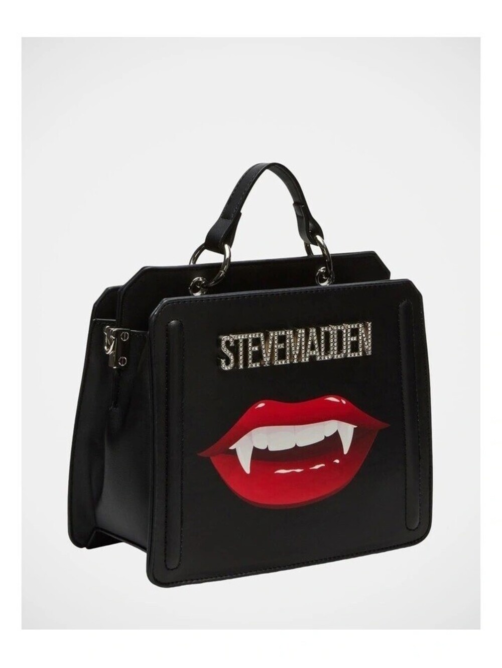 Steve Madden BEVELYN Bite Me Vampire Fang Satchel Bag with Rhinestones Crossbody